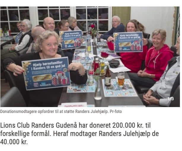 Donationsmodtagere med opfordring til støtte af Randers Julehjælp